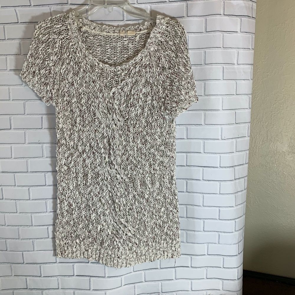 Anthro Moth Cable Knit Tunic Sweater Size S